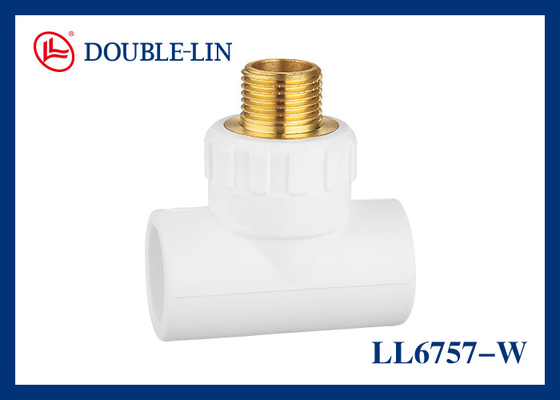 1/2" sampai 2" Pria Tee Kuningan PPR Fitting untuk Pengendalian Air Rumah Tangga