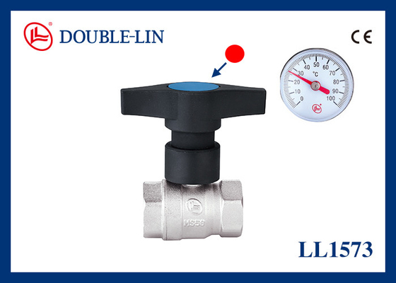 Suhu Pengukuran Wanita X Wanita 1 "Brass Ball Valve