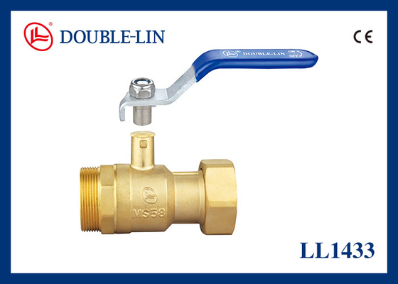 Full Flow 3 4 Brass Ball Valve Threaded Rotating Female Nut / Male Lockable Handle