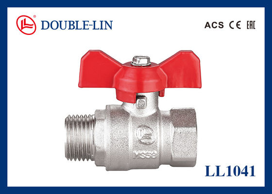1/4 " sampai 1 1/4 " Pria X Wanita 25 Bar Brass Ball Valve dengan T Handle