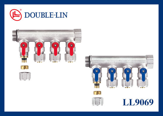 Manifold Kuningan 4 Arah 3/4" Ulir ISO228 16 Bar
