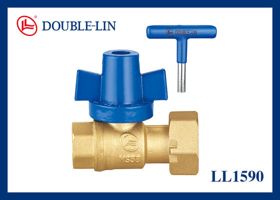 1/2" * 3/4" Katup Bola Pex Kuningan Dudukan PTFE Pegangan yang Dapat Dikunci
