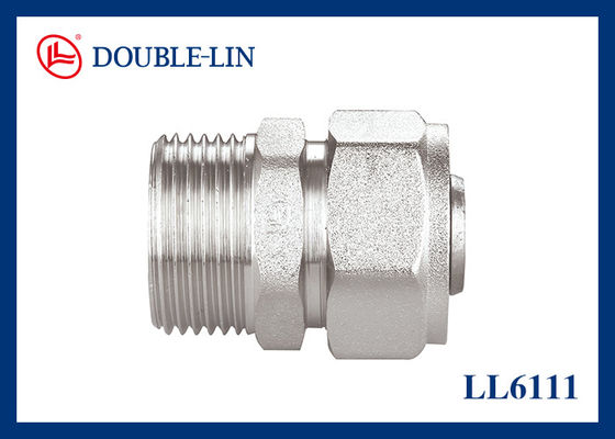 Fittings kompresi kuningan Straight Union Pria