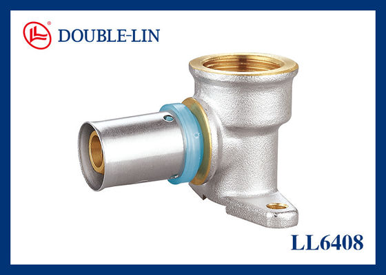 ISO228 Thread HPB 57-3 Perunggu Wall Plate Elbow