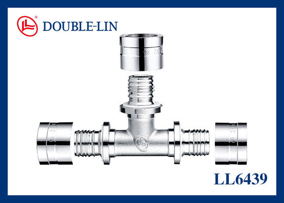 ISO228 Thread 16×16×16mm Kuningan Pex Pipe T Fitting