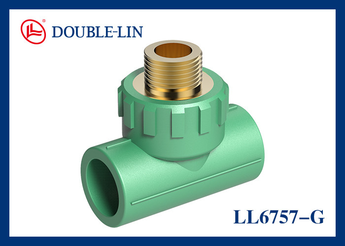 1/2" sampai 2" Pria Tee Kuningan PPR Fitting untuk Pengendalian Air Rumah Tangga
