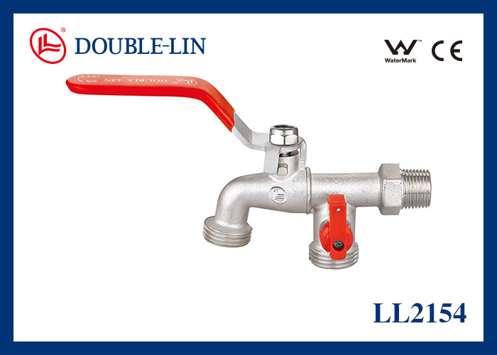 Mesin cuci 1/2 "Brasse Bibcocks Dengan Flating Lever Handle Dan PTFE Seat Double O-ring Stem Type