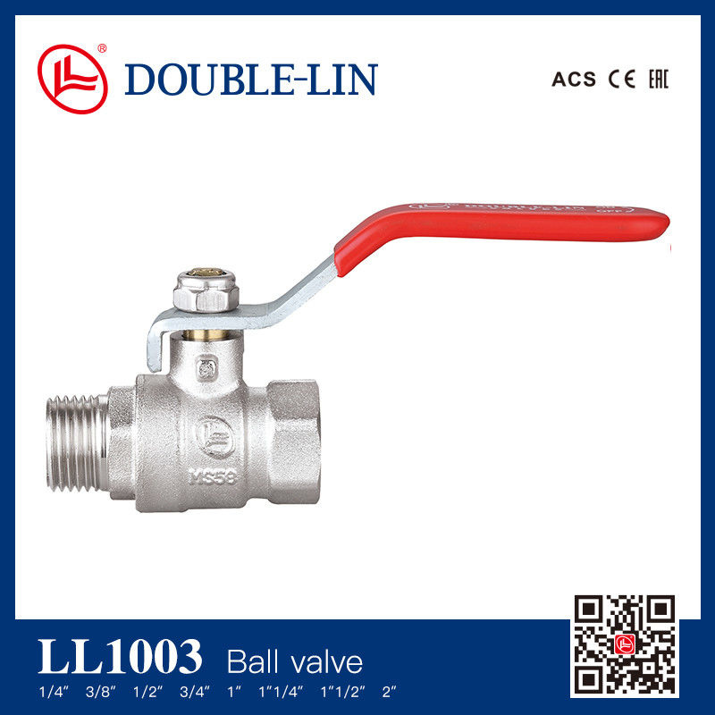 362.5 psi 2 Inch Kuningan Push Fit Ball Valve Double O Ring Stem