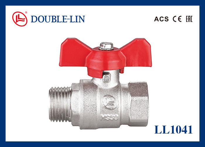 1/4 " sampai 1 1/4 " Pria X Wanita 25 Bar Brass Ball Valve dengan T Handle