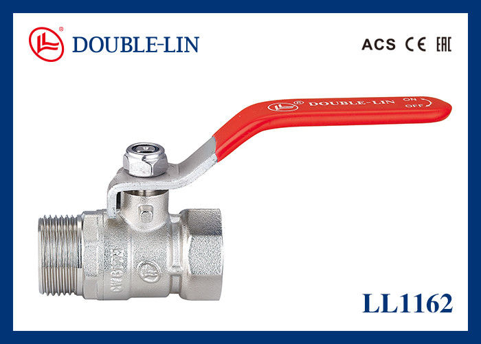 1/2 " sampai 4 " Pria X Wanita Dampak Rendah 16 Bar Kuningan Ball Valve Dengan Flat Lever Handle