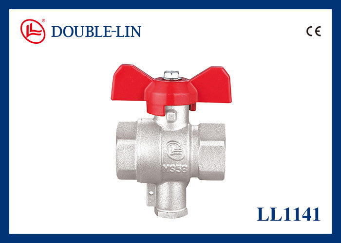 1/2 " sampai 1 " 16 Bar Brass Ball Valve Dengan Sambungan Probe Dengan T Handle