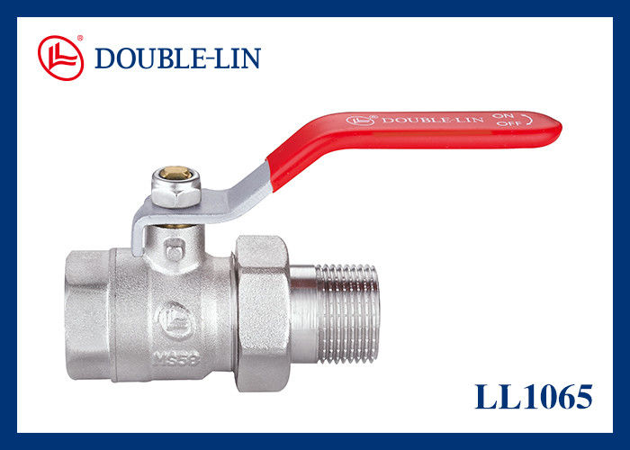 1/2 " hingga 1 1/4 " Pria X Wanita 25 Bar Kuningan Ball Valve Dengan Rotate Nut Dengan Flat Laver Handle