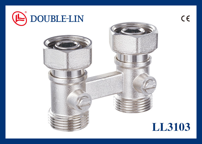 Ventil radiator perunggu lurus dua pipa ISO228 Thread F3/4' X M3/4"